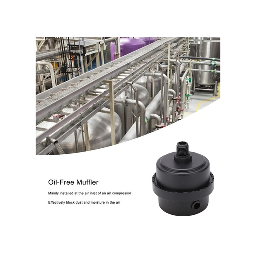 Fortunelane Plastik G1/4 Akışkan Filtreli Sessizleştirici, Sessiz Yağsız Hava Kompresörü Erişim Açığı Parçası