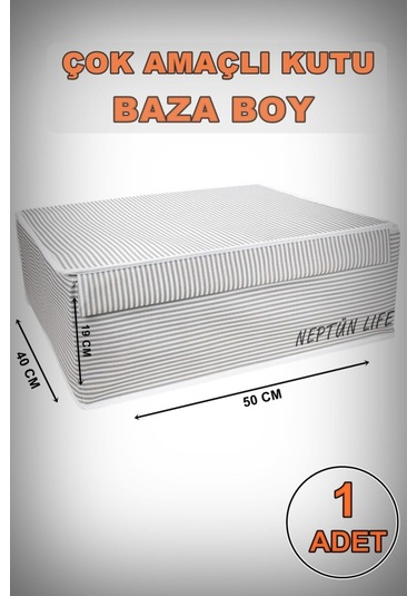 Hurç Kapaklı Çok Amaçlı Saklama Kutusu Organizer Baza 50 X 40 X 19 Cm Gri Renkli