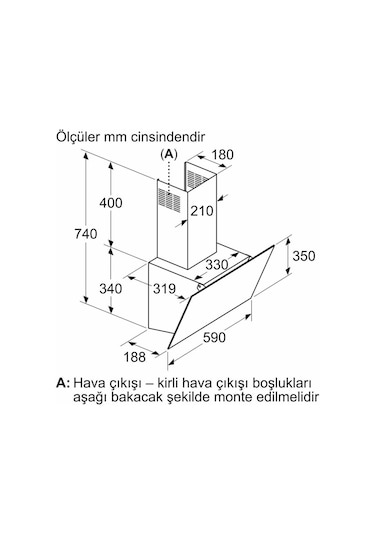 Profilo DVK6J361 59 CM Duvar Tipi Davlumbaz