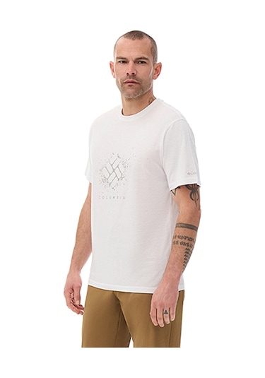 Columbia Cs0480 Csc M Splatter Gem Ss Tee Erkek T-shirt-33094 Beyaz