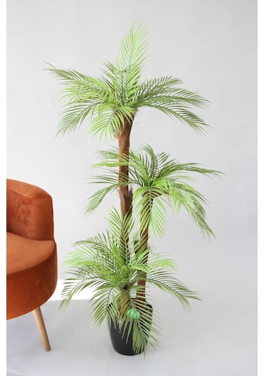 Yapay Palmiye Ağacı 3 Gövdeli 27 Yaprak 150 Cm Saksılı