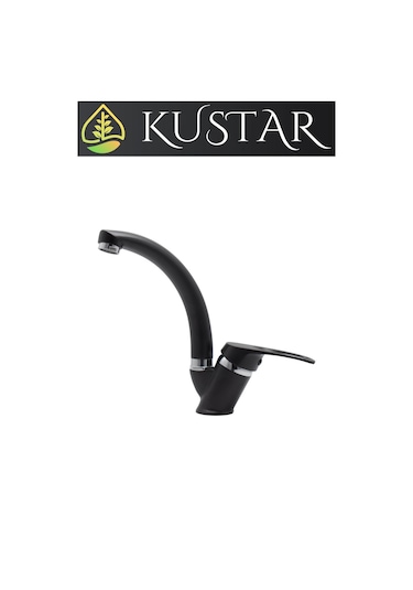 Kustar Sema Kısa Mix Aç Kapa Banyo Lavabo Bataryası Siyah