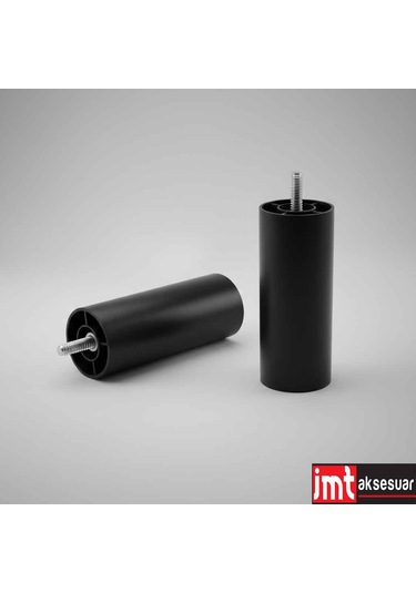 İmt Aksesuar10 Cm M8 Diş Silindir Mobilya Koltuk Kanepe Baza Ayağı Siyah