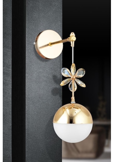 İstanbul Avize Kelebek Tekli Gold Ledli Aplik Altın