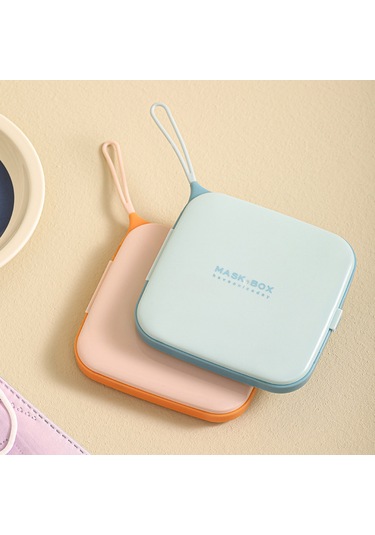 Qingmipy 5'li Taşınabilir Masaj Saklama Kutusu Seti, Yeniden Kullanılabilir Maske Kılıfı, Her Tür Maske İçin Pratik Çözüm Gök Mavisi