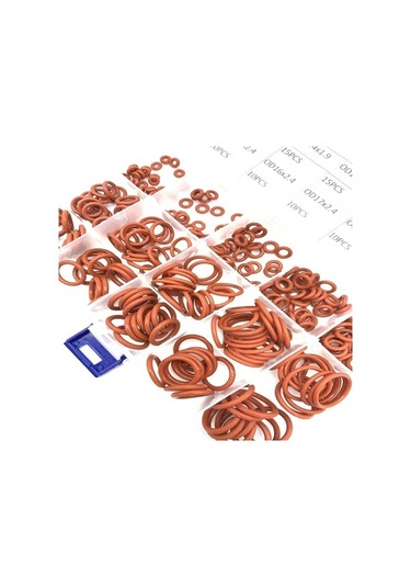 Pazly 225 Adet Kırmızı Silikon O-ring Seti - Metrik Vmq Conta Kiti