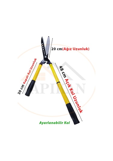 Meşem Çim Makası Teleskopik Uzatmalı Ayarlı Bahçe Çimen Makası