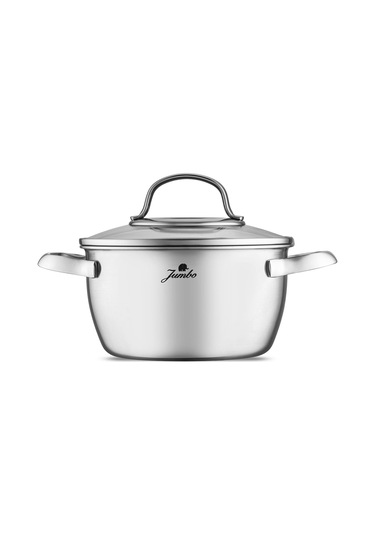 Jumbo Colosseum 3ply 7 Parça İndüksiyon Tabanlı Çelik Tencere Seti Gümüş