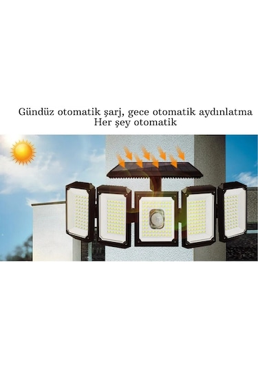 Monozone 300led Solar Güneş Enerjili Bahçe Duvar Lambası