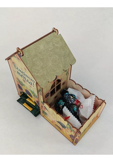 Woodiks Çay Evi, Renkli Baskılı Çevreye Uygulanmış. 222574125 Bej