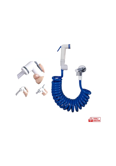 Plasyay Spiral Taharet Matik Hortum Seti 150 CM Mavi