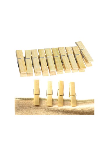 Maiyame 100 Adet Doğal Bambü Çamaşır Klembi - Dayanıklı, Hafif, İç/içeri Dışarı Kullanım - Dekoratif Ve Pratik Kullanım Seçenekleri Ahşap Renkli