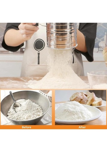 Maoyaya Pasta Kesici, Hamur Blenderi, 3'lü Un Eleği, Bisküvi Kesici, Paslanmaz Çelik 4 Parça Pişirme Seti Çelik