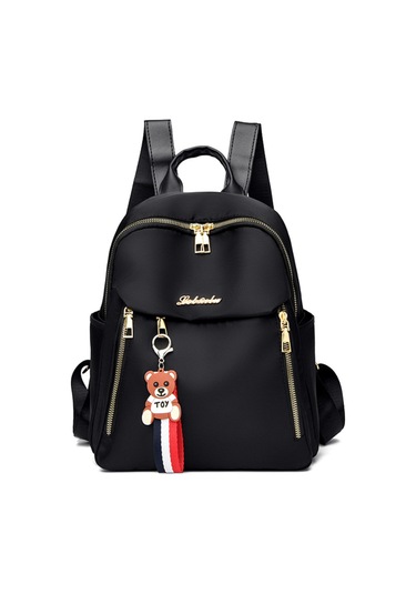 Geeksen Siyah Suya Dayanıklı Oxford Kumaş Çift Omuz Çantası - Büyük Kapasiteli, Id/ Telefon Cepi, Ipad Ve A4 Uyumlu Siyah