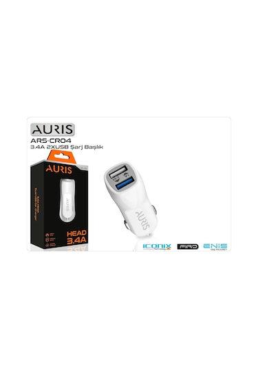 Şarj Aleti Araç 2 Port 3.4a Auris Ars-cr04