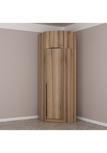 Kale 1 Kapaklı Köşe Dolap + Yüklük Dore Dore Plus 255cm Ceviz