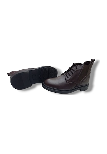 Growish Gr0259 Hakiki Deri Yüksek Yarım Bot Kaydırmaz Taban Erkek Bot Kahverengi