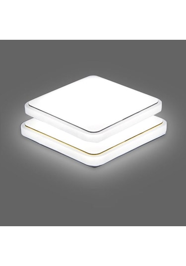 Yifomall Kare Led Tavan Aydınlatması 220v Beyaz, Modern Abs Kasa, Mutfak Balkon Odaları İçin Gümüş
