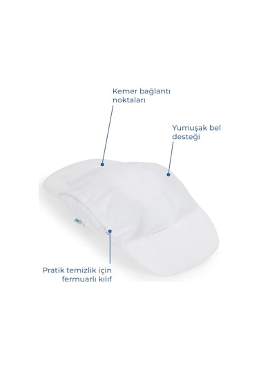 Babyjem - Ana Kucağı Bel Desteği Havlu Beyaz