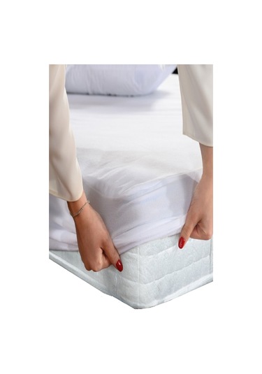 Bebesi Oyun Parkı Yatağı İçin Fitted Alezi 70x110+10 Cm Pamuk Beyaz