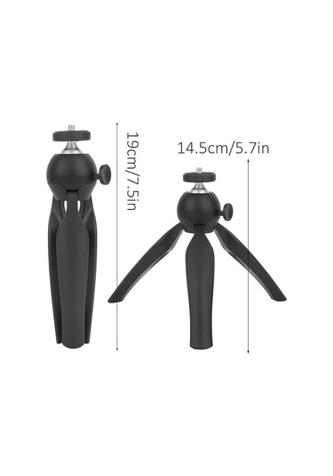 Ayarlanabilir Masaüstü Slr Tripod Standı Mini Seyahat Top Kafa Malzemeleri Siyah Abs Malzemesi