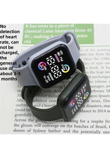 Trendooze Gaojunshop01 Pembe Işıklı Koşu Spor Saati - Kadın Analog Dijital Saat Pembe