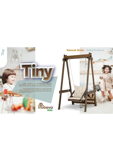 Vendy Çocuk Salıncak Dış Mekan Bahçe, Teras Salıncağı - Ladin Ahşap Krem