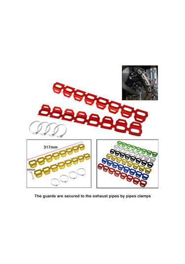 Symbee Motosiklet Egzos Borusu Isı Koruması - Evrensel Uyumlu, Isı Yalıtımı Ve Yanma Engeli, Kırmızı Renk