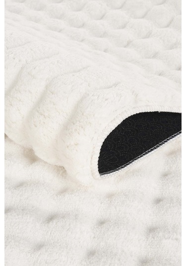 Bubble Puffy Post Peluş Kesme Halı Yolluk Kaymaz Taban Yıkanabilir Pofuduk Oturma Salon Çocuk Odası Krem