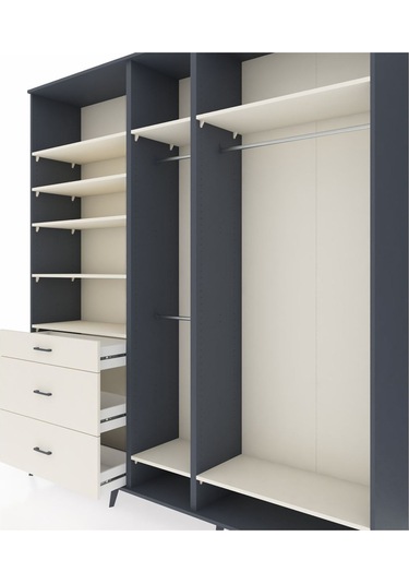 Hyperion Dolap 9 Raflı 3 Çekmeceli 3 Askılı 220x44x243 Antrasit-aytaşı/aytaşı Aytası/aytası Hyperion Dolap 9 Raflı 3 Çekmeceli 3 Askılı 220x44x243 Antrasit-aytaşı/aytaşı Aytası/aytası