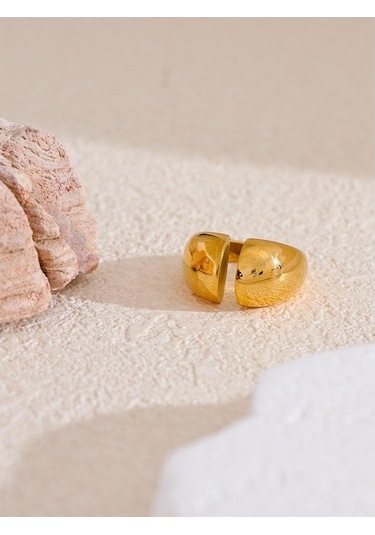 Eetit Minimalist Paslanmaz Çelik Bildirimi Metal Moda Geometrik Sıradışı Yüzük Kadınlar İçin Kişiselleştirilmiş Doku Parmak Takı 8 Altın