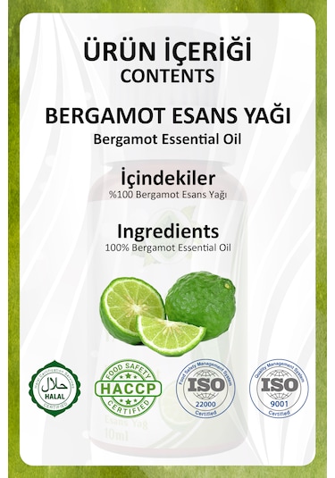 Bergamot Yağı Bergamot Essential Oil 10 Ml.