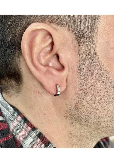 Kaliteli Sıkıştırmalı Fake Deliksiz Çelik Erkek Küpe Earcuff 1 Ad