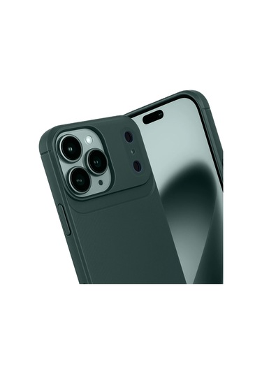 İphone Uyumlu 17 Pro Max Kılıf Focus Carbon Silikon Kapak Koyu Yeşil