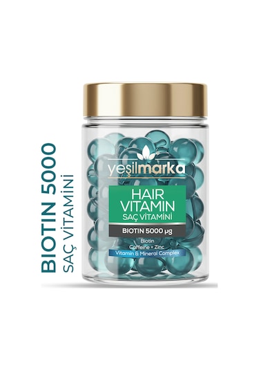 Yeşilmarka Biotin & Kafein & Çinko Saç Vitamini 30 Kapsül