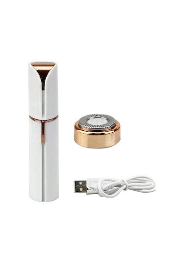 Moveevo Kadınlar İçin Şarj Edilebilir Tıraş Makinesi, Elektrikli Tıraş Makinesi, Beyaz Şarj Edilebilir + Bir Tıraş Başlığı