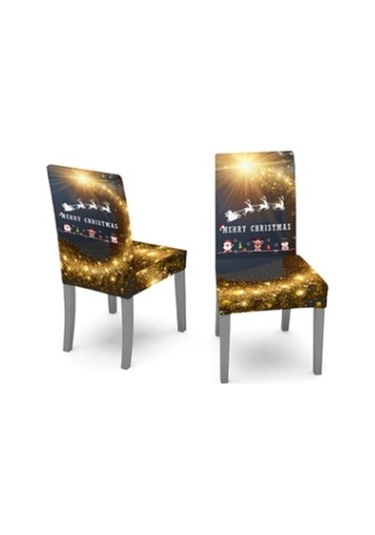 Flybuy Xıxun Tek Siyah Seti Sandalye Sandalye Parça Örtüsü Örtüsü Noel Masa Masa Kılıfı Kapak Emici Elastik Dekorasyon 180cm 140 Kh Siyah