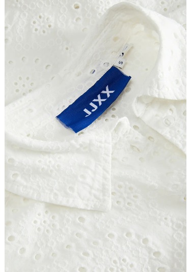 Jjxx Kadın Jxmıllıe Rahat Kesim Dantel Detaylı Kısa Kollu %100 Pamuk Gömlek 12270924 Ekru Ekru
