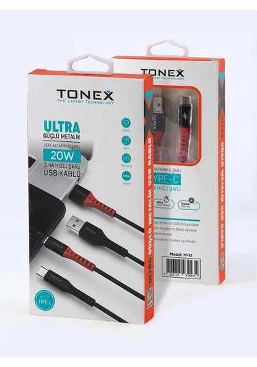 Tonex 3.4a 20w Usb To Type-c 20w Hızlı Usb Kablo - M-12