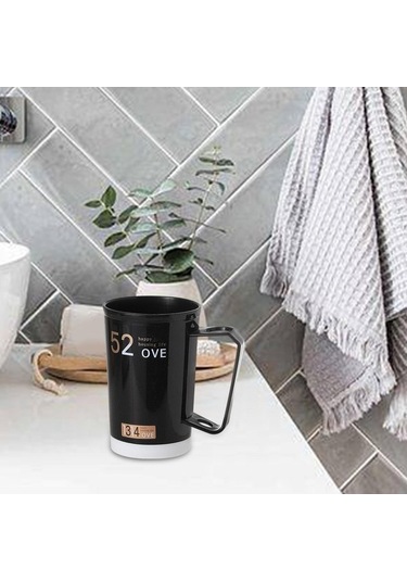 Pazly Tumbler Suntek Siyah Kupa Fırçası Diş Bardak Banyo Zo Siyah