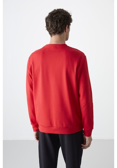 Tommy Life Kırmızı Basic O Yaka Rahat Form Erkek Sweatshirt - 88053 Kırmızı