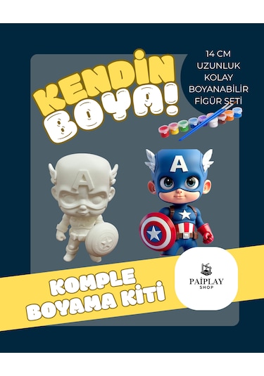 Captain America - Boyama Seti Ve Captain America Figürü