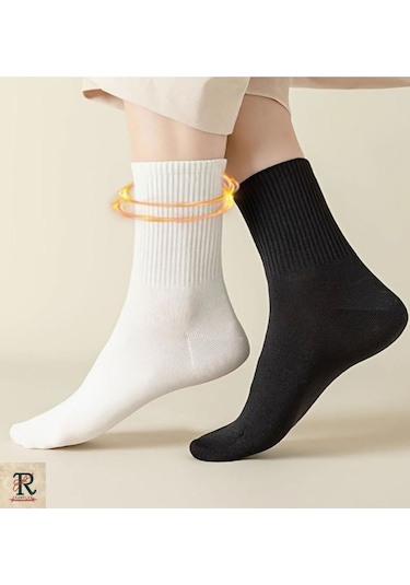 Trampler Düz Tenis Çorap Unisex Kolej Çorap 6'Lı Siyah - Beyaz