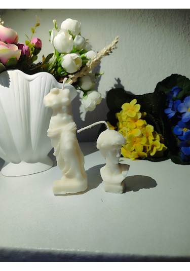 Dekoratif David Ve Venüs Heykel Mum