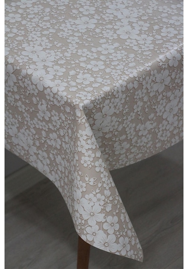 Astarlı Silinebilir Pvc Muşamba Masa Örtüsü Kahve Yonca - 158-a1 001