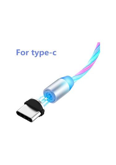 Yaratıcı 360 Adsorpsiyon Üç Renk Saleti Tip-c Manyetik Şarj Kablosu