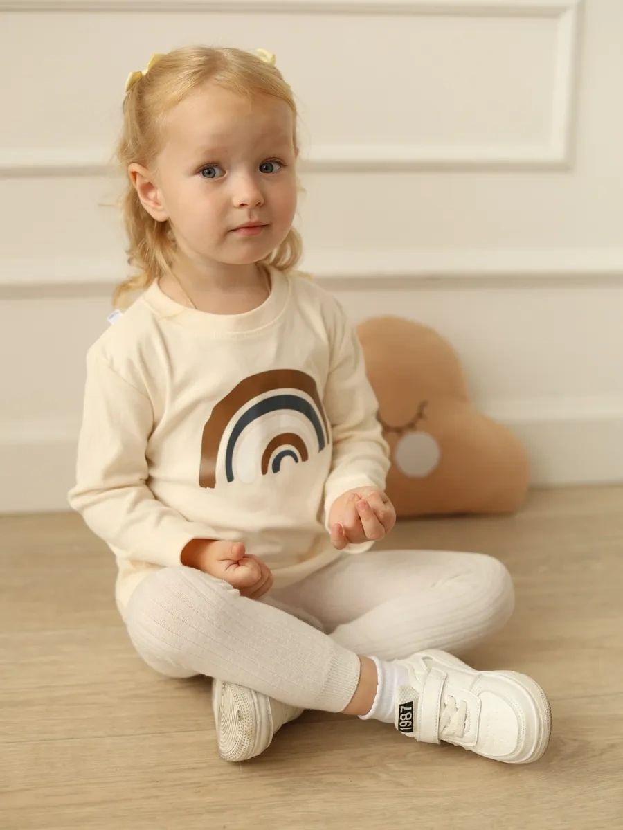 Liwen Kids Bebek İçin Uzun Kollu Çocuk Kazak Sweatshirt 179848728 Açık Bej