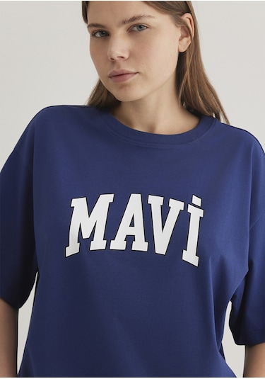 Mavi - Mavi Logo Baskılı Lacivert Tişört 1600843-70722 One Sıze Mavi