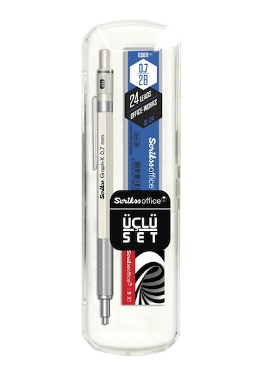 Scrikss Graph-x Metal Versatil Kalem 0.7 Mm Beyaz 3'lü Set