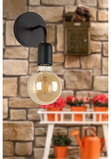 Lena Modern Siyah Aplik Ampülsüz Siyah